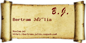 Bertram Júlia névjegykártya